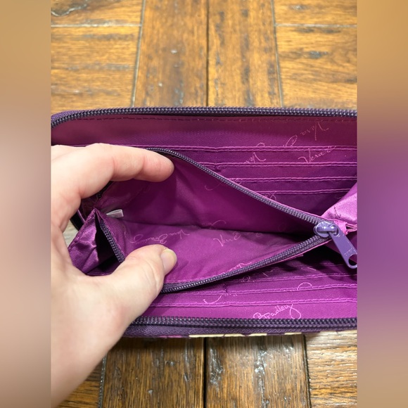 Vera Bradley accordion wallet Plum Crazy pattern, used, 8.5”Lx5”H - Picture 4 of 4